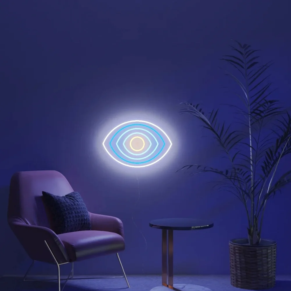 🆕 YELLOWPOP Blue (EYE) LED neon WALL LIGHT SIGN